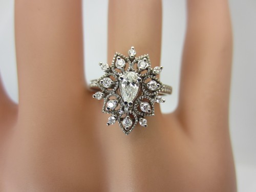 Bague vintage blanc 18k - or,