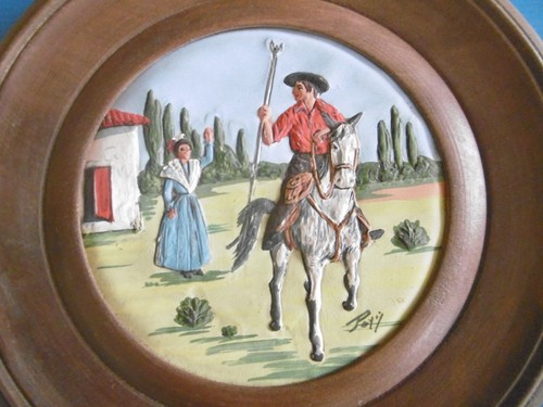 Assiette signee poy - assiette,
