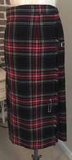 Black Stuwart Wool Kilt