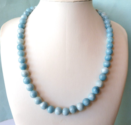 Collier larimar 8mm - collier, 8mm-