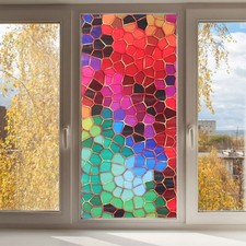  Brise Vue Fenetre Film Occultant Vitre D'intimité De Fenêtre Auto-adhésif