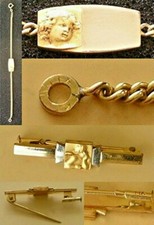 GOURMETTE ET BROCHE BEBE AVEC ANGE PLAQUE OR "FIX"