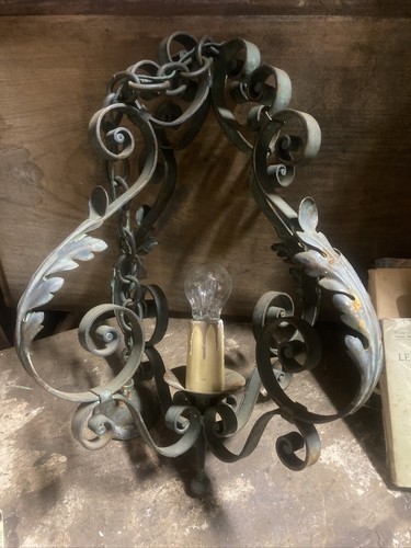 Lustre cage fer - fer, patine