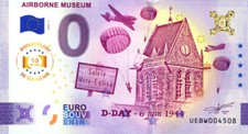 50 SAINTE-MERE-EGLISE Airborne Muséum 5, 2025, Anniversaire,Billet Euro Souvenir