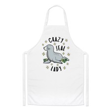 Tablier De Cuisine Pour Femme Folle Avec Des Phoques - Humour Animal