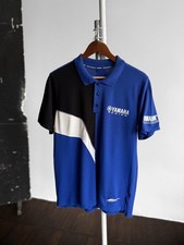 Polo homme Yamaha Racing vintage bleu noir logo graphique Colorblock taille L