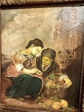 J.JACOBS tableau ancien huile sur toile marchande de fruits orientaliste