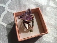 bague en argent avec amethyste grave