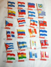 vignettes collection vintage tole lithographiée DRAPEAUX pub L'ALSACIENNE Biscui