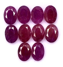 11.65 Cts Naturel Rubis Coupe Ovale 7x5 MM Lot 10 Pièces Calibré à Facettes Vrac