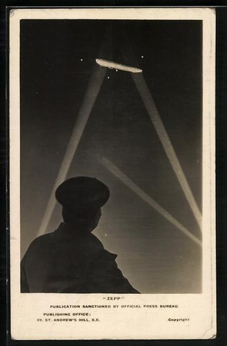 Carte postale zepp dirigeable - carte,