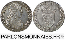 Demi écu Louis XIV à la meche longue 1649 M TTB+