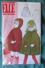 ancien  patron couture ELLE cape enfant 4 à 9 ans