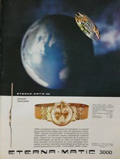 PUBLICITÉ DE PRESSE 1963 ETERNA MATIC 3000 DATO MONTRE CALENDRIER AUTOMATIQUE