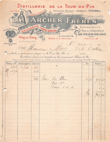 1912 facture illustrée - 1912,