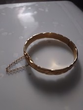 BEAU BRACELET JONC OUVRANT ANCIEN en Plaqué or 20 Microns