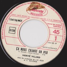 HERVE VILARD CA NOUS CHANGE UN PEU FRENCH 45 SINGLE PROMO