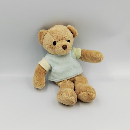 Doudou ours beige pull bleu
