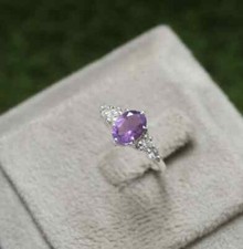 Naturel Améthyste Bague 925