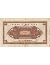 Maroc 1000 Francs Marron, Impr