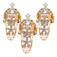  3 Pcs Bague D'ongle Strass