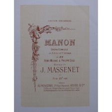 MASSENET Jules Manon Chant