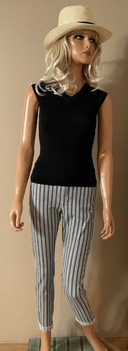 Pantalon rayé bleu - et, blanc