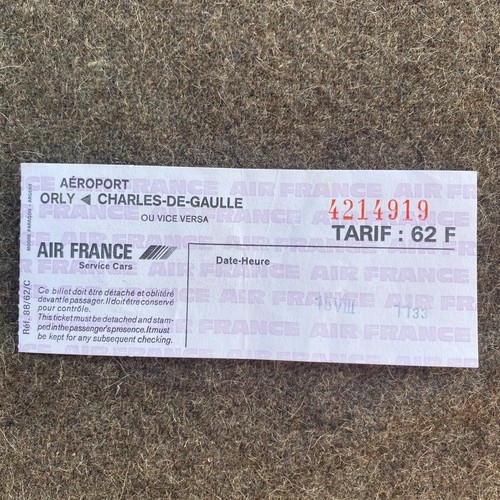 Billet voiture air - 1, france