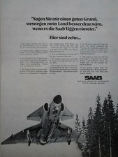 11/1973 PUB SAAB VIGGEN FIGHTER ROYAL SWEDISH AIR FORCE ORIGINAL GERMAN AD