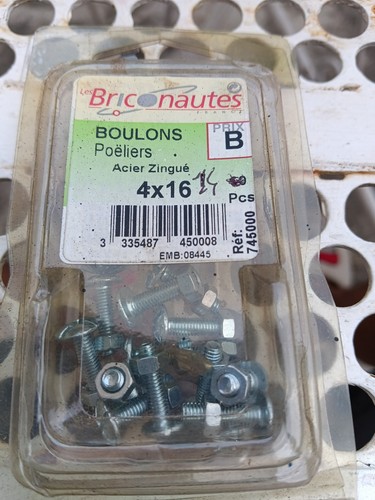 Boulons poeliers 4x16 mm - boulons,