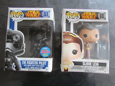 Funko Pop Leia Slave 18 et Tie fighter Pilot 51 New York comic con