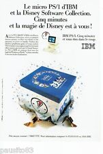 PUBLICITE ADVERTISING 116  1992  IBM  le micro PS/1 ordinateur Disney Software