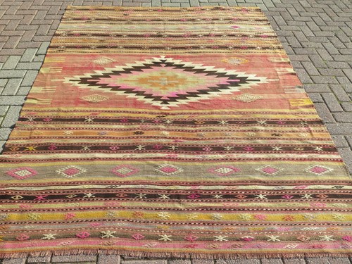 Ancien kilim milet tapis - ancien,