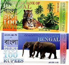 Commercial BANK of BENGAL 100 RUPEES 2014 POLYMER TIGRE ELEPHANT NEUF UNC