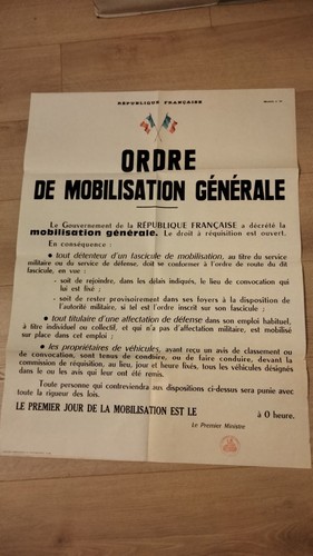 Affiche ordre mobilisation - affiche,