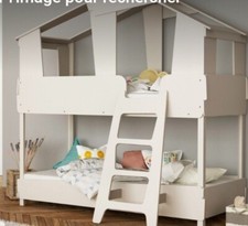 Lit cabane Lit superposé avec échelle à angle droit et toboggan lit d'enfant