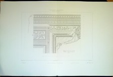 Ancienne Gravure d'Architecture Palais du Louvre chambre a coucher de Henri IV