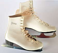 Patins à glace vintage Lutra en cuir pour femme, taille 26.5 / 40 Patinage