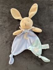 Doudou lapin plat - bleu beige