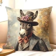 Housse de coussin Âne en costume élégant 45 cm