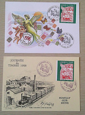 Cartes 1er Jour 1998 Journée du Timbre "Blanc 1900"Romilly/Seine Villard de Lans