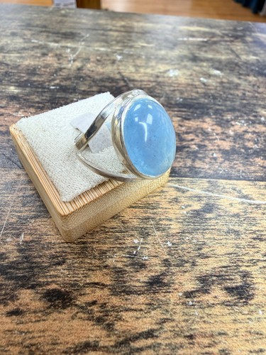 Bague ouvert aigue marine - , en
