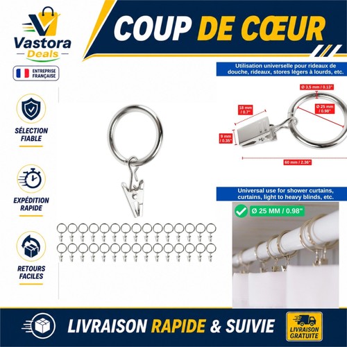 Pinces rideaux avec anneaux - avec,