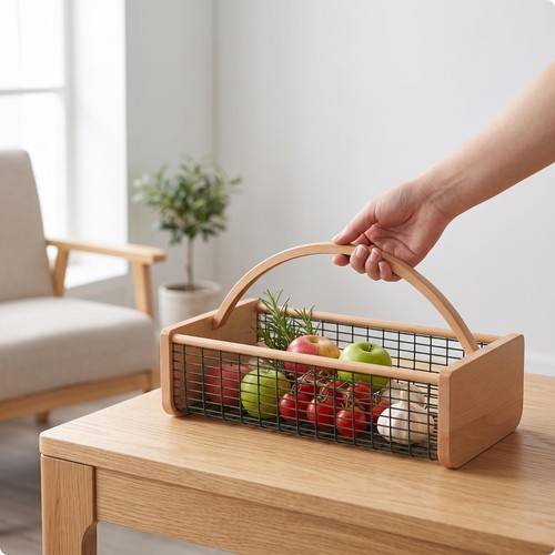 Panier métal avec poignée - avec,