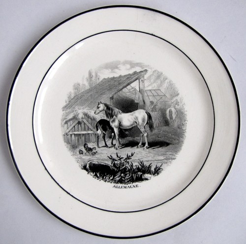 Ancienne assiette cheval - ancienne,