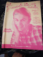 "Partition Moi je voudrais me marier Claude François 1962"