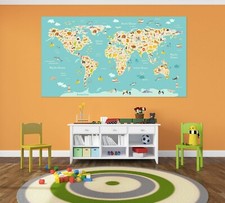 3D Vie marine B468 carte du monde autocollant mural papier peint peinture murale Amy