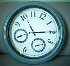 HORLOGE MURALE LUMINEUSE INTERIEUR EXTERIEUR THERMOMETRE HYGROMETRE NEUVE