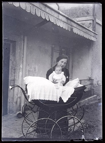 Bébé landeau famille photo - landeau,