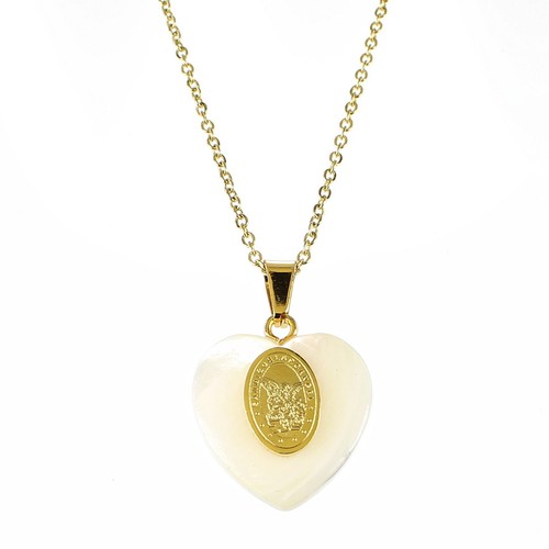Pendentif coeur nacre - ,